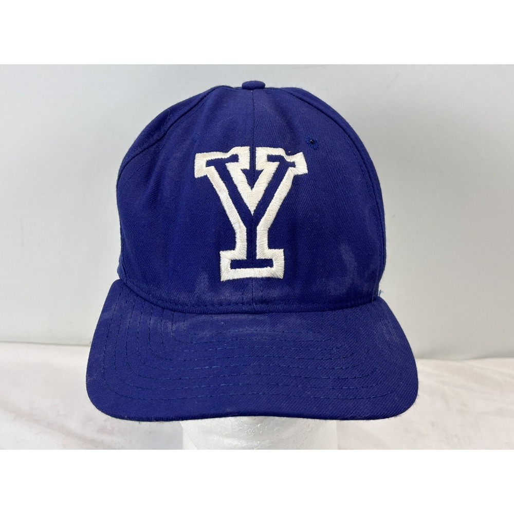 Vtg BYU Cougars Baseball Hat Cap Sz 7 1/4 Blue Made USA American Pro